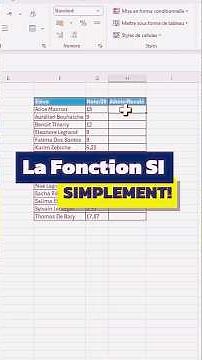 Utiliser la fonction SI dans Excel #excel #exceltips #formationexcel