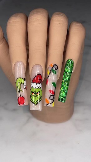 Christmas Grinch Nails for Festive Vibes