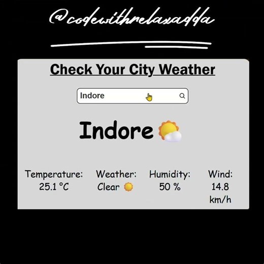 🌦️ Weather App using JavaScript |API Project for Beginners🔥#javascript #miniproject #webdevelopment