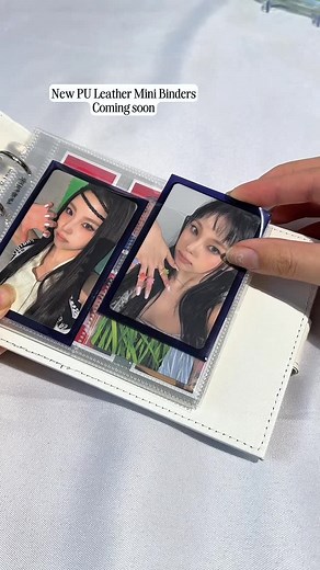 MeowCafeShop on Instagram: "PU Leather Mini Binders Coming Soon! A8 Wide Binders and A8 X-Wide Binders coming in White Moonlight (Blue, Black) and pastel (White, Pink, Purple) The pocket on the inside of the binder can also fit our photocard sized toploaders! ~Mini Binders will arrive in June~ #kpop #kpopfyp #kpopphotocards #kpopcollection #photocardcollection #kpopbinder #photocards"