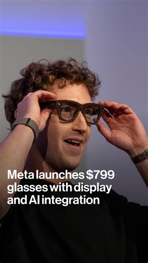 @meta, seeking to turn its smart glasses lineup into a must-have product, on Wednesday unveiled the $799 Meta Ray-Ban Display with a built-in screen. Chief Product Officer @chriscox breaks down the launch with @edludlowtv. Tap the link in bio to read more. | Bloomberg Television