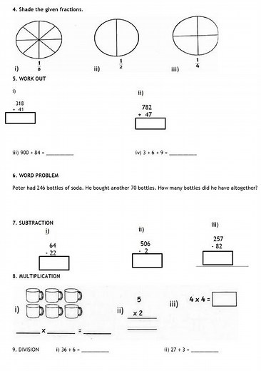 Grade 3 Mathematical Activities Mid Term 2 2026 Exam with Marking Scheme