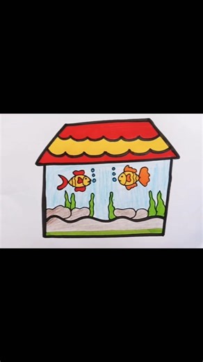 How to draw a Fish House#shorts#shortsfeed