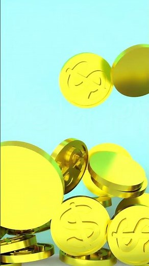 4K Golden Coins with Falling Dollar Symbols in a 3D Animation