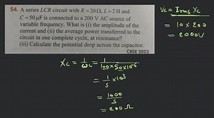 A series L C R circuit with R=20 \Omega, L=2 \mathrm{H} and C=5... | Filo