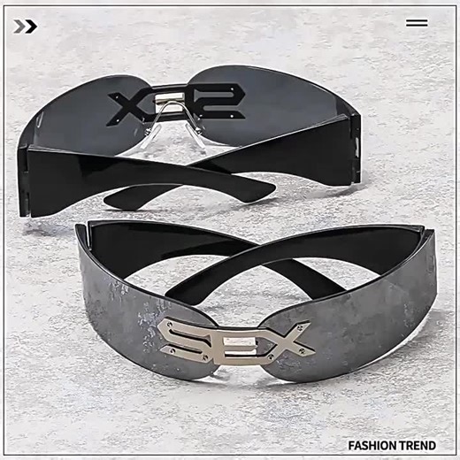 video, Y2K Futuristic Digital Glasses with Glossy "Sex" Lettering - Unisex Resin & Stainless Steel Frame for Role Play & Photo Props - Perfect for Summer Bachelorette Parties & Dance Events - Pack of 1 or 2