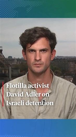 Israeli forces have abducted over 500 peace activists over the past week who were sailing to Gaza in an effort to deliver humanitarian aid to the besieged territory. Jewish American activist David Adler, co-general coordinator of the Progressive International, says he faced additional abuse in Israeli prison because of his background. Tap the link in @democracynow's bio for more of our coverage. | Democracy Now!