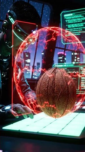 Cyberpunk Hacker BREACHES a Coconut with Glitching Tech!