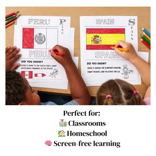Flags of the World Coloring Book 🌍 | Fun Geography Activity for Kids (PDF) #flag #world #coloring