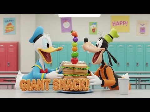 Donald Duck & Goofy Build a Giant School Snack! 🥪 Funny Kids Food Cartoon
