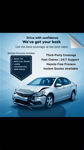 Best Auto Insurance for Complete Road Safety poster in canva