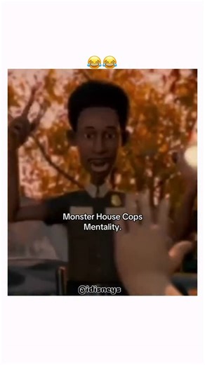 disney | movies | memes on Instagram: "That clip brings back so many memories! It features Officers Lister and Landers from the 2006 animated film Monster House. The video captures their hilarious "tough guy" personas as they interact with the main kids (DJ, Chowder, and Jenny). Their exaggerated reactions—especially the "Doggy Down!" scene—became a standout comedy moment in the movie."