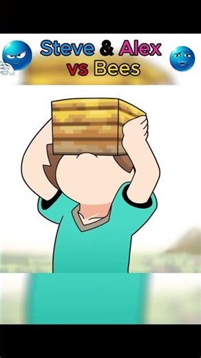 Steve and Alex vs Bees#minecraft#steve#alex