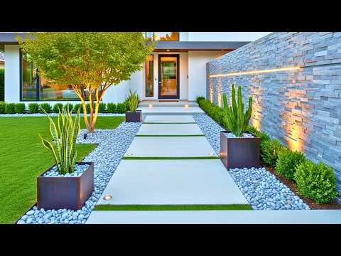 Modern Minimalist Front Yard Landscaping Ideas for Beautiful Curb Appeal & Low-Maintenance Living