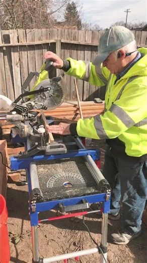 Radial chop saw in my back yard work