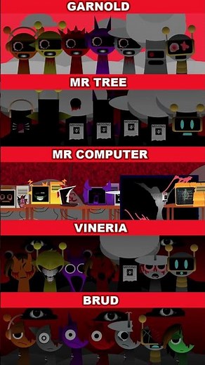 Sprunki Incredibox But Everyone is Garnold VS Mr Tree VS Mr Fun Computer VS Vineria VS Brud Horror