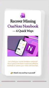 OneNote Notebook Missing? Recover It in 6 Quick Steps! #onenote #microsoftoffice
