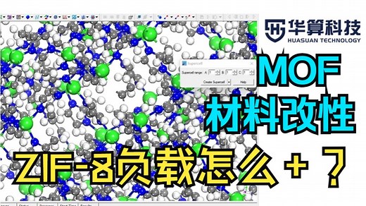 MOF材料改性，ZIF-8负载怎么加？（含模型构建）| 华算科技 DFT计算 分子动力学模拟