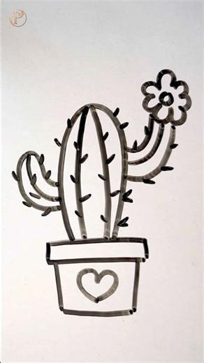 Oddly Satisfying Cactus Drawing 🌵✨ #shorts #art #asmr