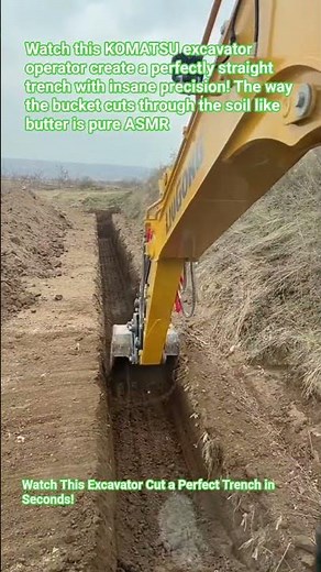 Perfect Trench Digging! #Shorts #Excavator #Satisfying #HeavyEquipment #Construction #machine