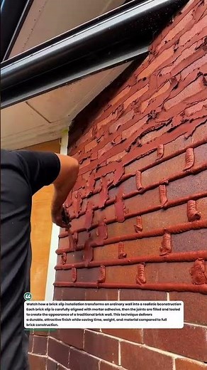 Perfect Brick Slip Installation That Looks Like Real Masonry! #Brickwork #Masonry #Construction