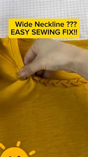 Passion To Profit on Instagram: "DIY neckline Fix| How to shrink Big Neckline at home| No cutting needed #sewing #short #diyfashion"