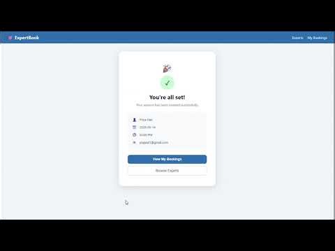 Real-Time Expert Session Booking System - Demo
