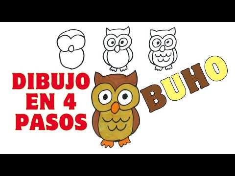 Cómo dibujar un búho paso a paso en 4 pasos fáciles 🦉