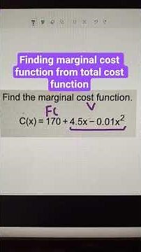 Finding marginal cost function from total cost function #maths #intermediatemicro