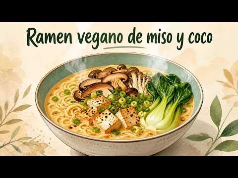 Ramen vegano de miso y coco #cocinamediterranea #recetas