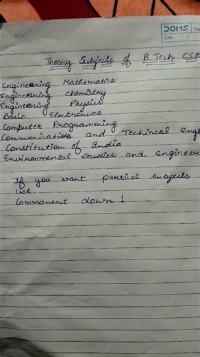 All Subjects in B.Tech CSE 📚”