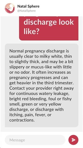 What does pregnancy discharge look like?