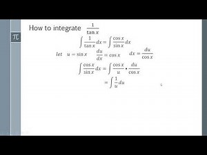 How to integrate 1/tanx - Integration by Trig Substitution Worked Example