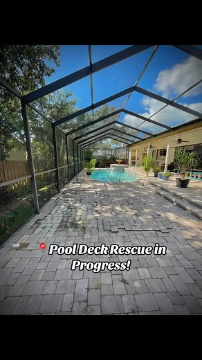 This pool deck was close to being a full tear-out  Tree roots were...