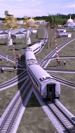 High speed trains pass each other on a track crossing #रेलगाड़ी #train #indianrailways #railway