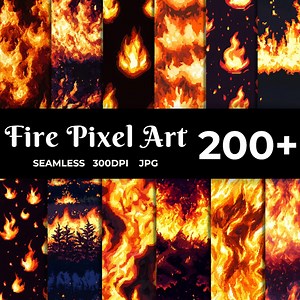 Plus de 200 jeux de flammes pixel art feu | Feuille animée de sprites de feu pour les projets de développement de jeux et de pixels Sublimation sur papier numérique Utilisation commerciale - Etsy France