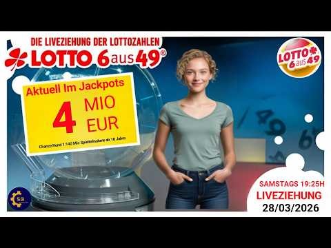 Ziehung der Lottozahlen live 28.03.2026 | lotto 6 aus 49