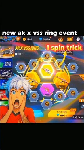 new ring event one spin trick | new ak x vss ring event | free fire new event #ffnewevent