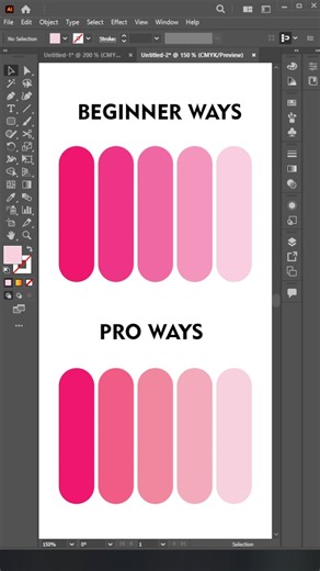 Beginner vs Pro: Gradient Effect in Illustrator 🎨🔥