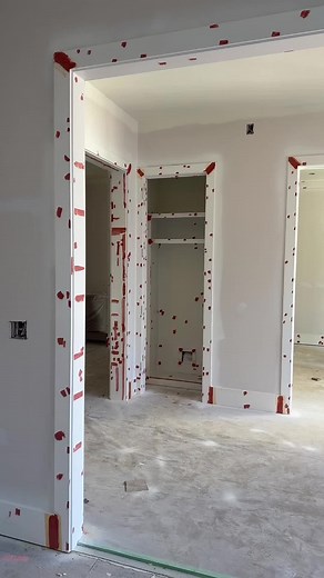 Prep is EVERYTHING 🎯 Before the paint ever touches the surface, we make sure the wood is 100% ready. We fill nail holes and imperfections with glazing bondo, sand everything smooth, and create a flawless surface for paint to lay down perfectly.#paintlife #customhomes #sherwinwilliams #benjaminmoore #custompainting