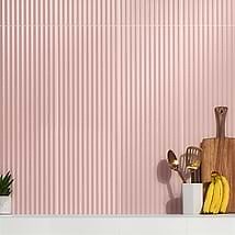Mod Blush Pink 12x36 3D Fluted Matte Ceramic Tile