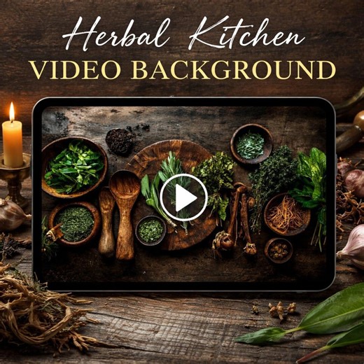 Rustic Kitchen Background Loop | Herbs Animated Video, Seamless Loop | Food & Drink Video Backdrop for Cooking Content - Etsy