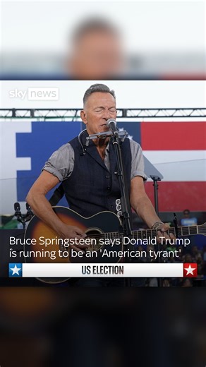 23K views · 564 reactions | Bruce Springsteen says Donald Trump is running to be an 'American tyrant' during a Kamala Harris campaign event in the battleground state of Georgia #BruceSpringsteen #KamalaHarris #DonaldTrump #USElection | Sky News | Facebook