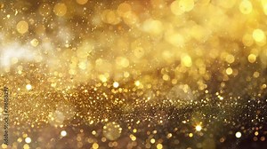 gold sparkling dust with gold sparkling stars. seamless looping overlay 4k virtual video animation background