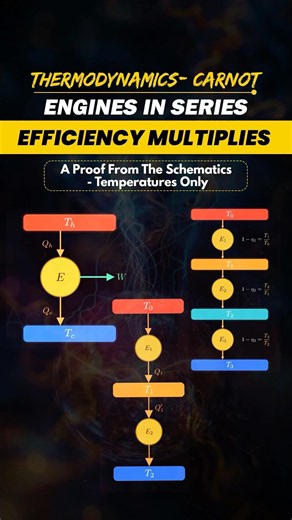Thermodynamics Carnot Engines in Series | Efficiency Multiplication Explained | JEE Physics #Shorts