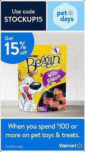 Fetch some fun! 🐾 Spend $100 on toys & treats, get 15% off, and make tails wag! | Walmart Canada