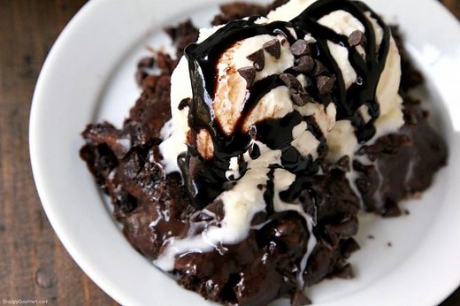 Chocolate Dump Cake! Easy 5 ingredient dessert that results in a crazy good ooey gooey chocolate dessert. Get the full printable recipe... https://snappygourmet.com/chocolate-dump-cake/ | Snappy Gourmet