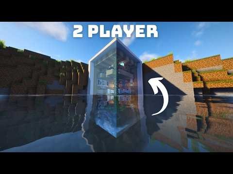 Minecraft Underwater Modern House – Half Rectangle Blue Glass Build
