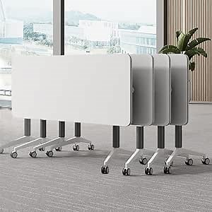 4PCS Conference Table, Folding Conference Room Tables with Flip-Top Design, Mobile Seminars Dynamic Meetings Training Tables for Offices, Classrooms, and Meeting Room (4 Pack, 70.8" * 23.6" * 29.5")