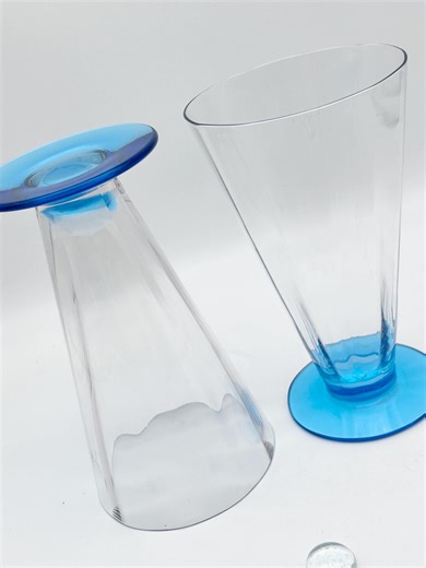 Pair of Tiffin Glass Panel Optic Iced Teas - Stem #14185 - Etsy